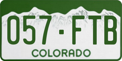 CO license plate 057FTB