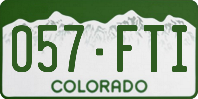 CO license plate 057FTI
