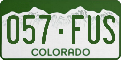 CO license plate 057FUS