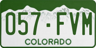 CO license plate 057FVM