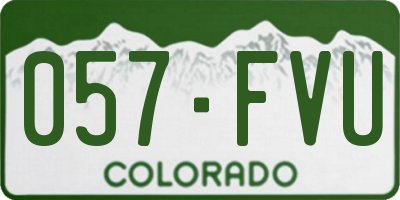 CO license plate 057FVU