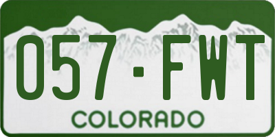CO license plate 057FWT