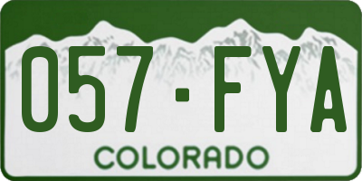 CO license plate 057FYA