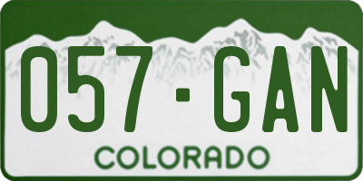 CO license plate 057GAN