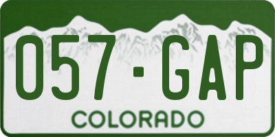 CO license plate 057GAP