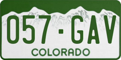 CO license plate 057GAV