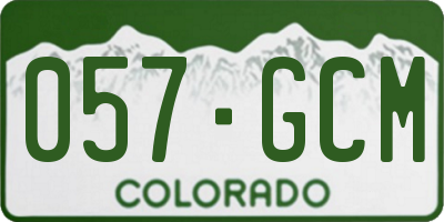 CO license plate 057GCM