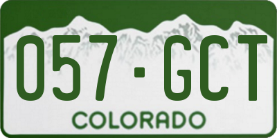 CO license plate 057GCT