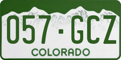 CO license plate 057GCZ