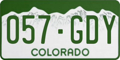 CO license plate 057GDY