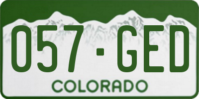 CO license plate 057GED