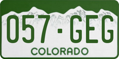 CO license plate 057GEG