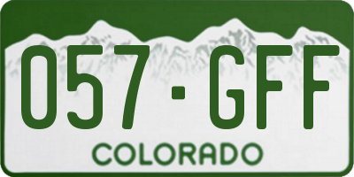 CO license plate 057GFF