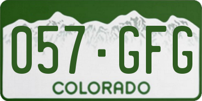 CO license plate 057GFG
