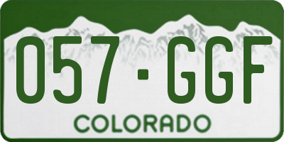 CO license plate 057GGF
