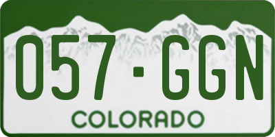CO license plate 057GGN