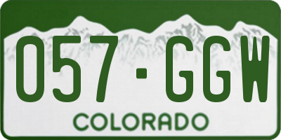 CO license plate 057GGW