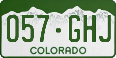 CO license plate 057GHJ