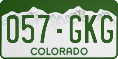 CO license plate 057GKG