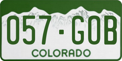 CO license plate 057GOB