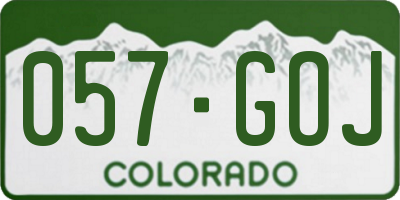 CO license plate 057GOJ