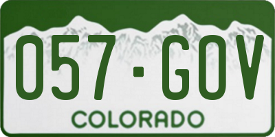 CO license plate 057GOV