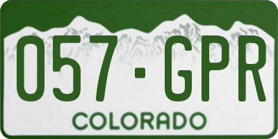 CO license plate 057GPR