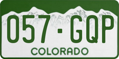 CO license plate 057GQP