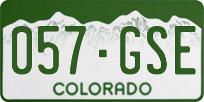 CO license plate 057GSE