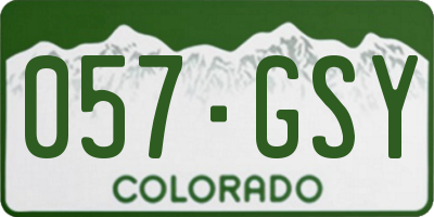 CO license plate 057GSY