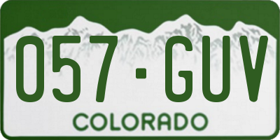 CO license plate 057GUV