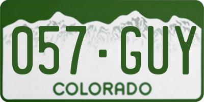 CO license plate 057GUY