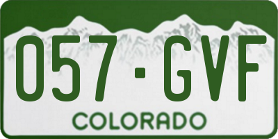 CO license plate 057GVF
