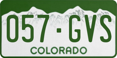 CO license plate 057GVS