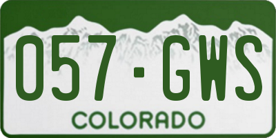 CO license plate 057GWS
