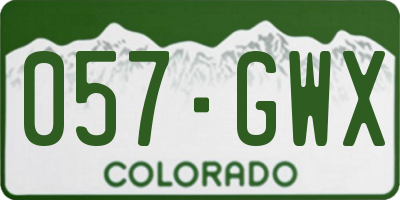 CO license plate 057GWX