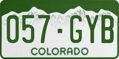 CO license plate 057GYB