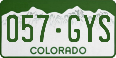 CO license plate 057GYS