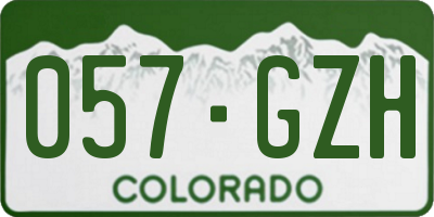 CO license plate 057GZH