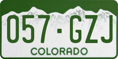 CO license plate 057GZJ