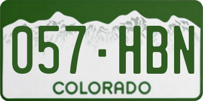 CO license plate 057HBN