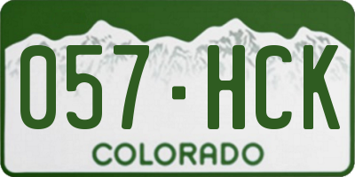 CO license plate 057HCK