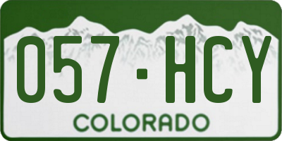 CO license plate 057HCY