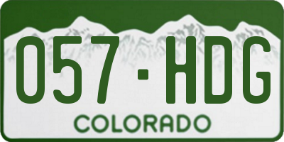 CO license plate 057HDG