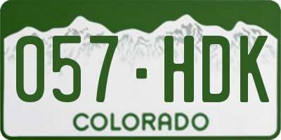 CO license plate 057HDK