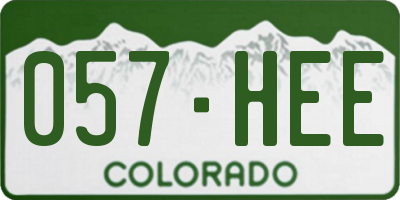 CO license plate 057HEE