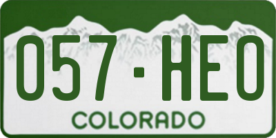 CO license plate 057HEO