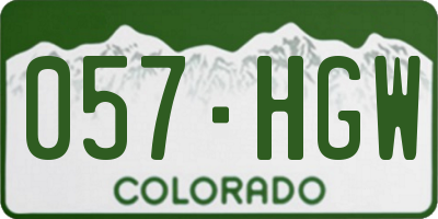 CO license plate 057HGW