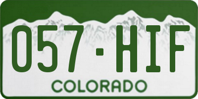 CO license plate 057HIF