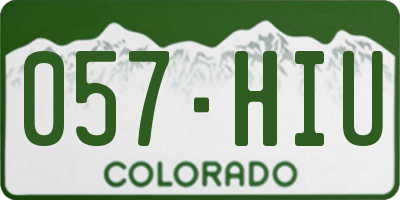 CO license plate 057HIU